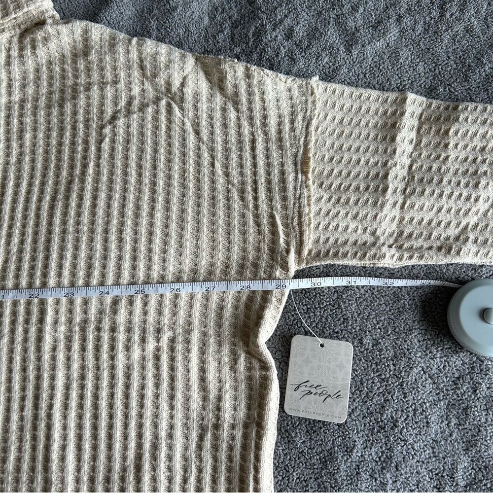 Free People Juicy Long Sleeve Oversized Waffle Knit Sweater in Stone Cold Beige - Picture 14 of 16